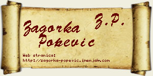 Zagorka Popević vizit kartica